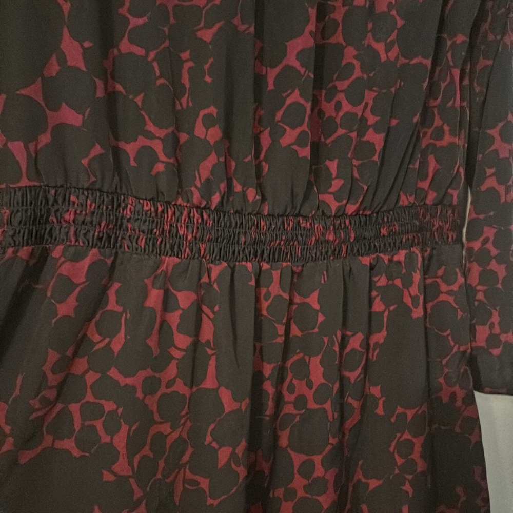 NWOT Gap Black and Burgundy Red Dress - Picture 3 of 5